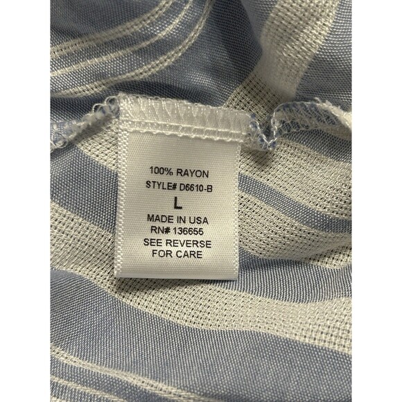 West kei Blue And White Flutter Sleeve Dress With Flounce And Smocking Size L - Picture 5 of 9